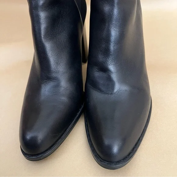 Stuart Weitzman Otherhalf Black Nappa Leather Block Heel Ankle Boots Womens 5.5 - Picture 9 of 9